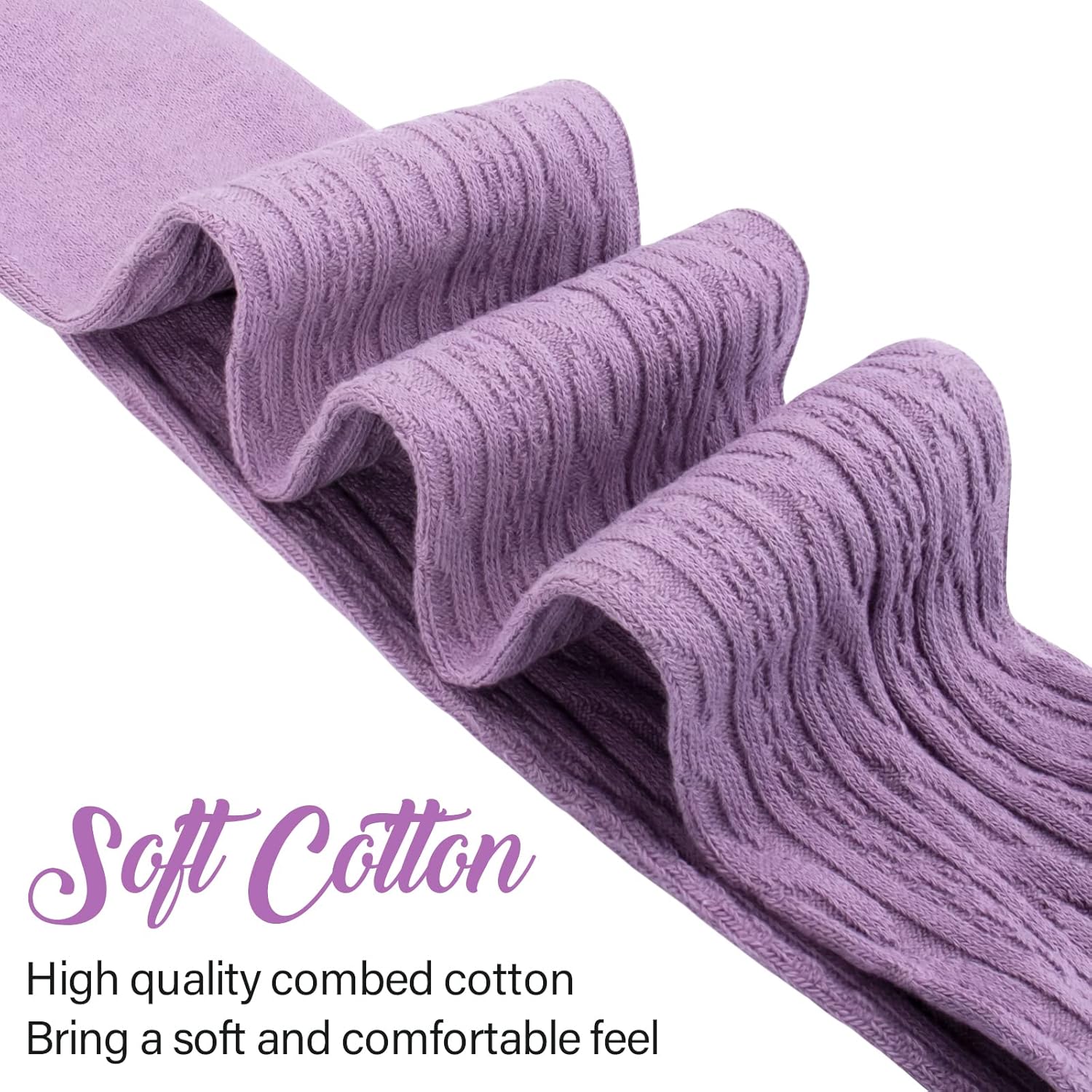 Toddler Baby Girls Cable Knit Leggings Solid Cotton Footed Tights Warm Stockings Pantyhose Pants Trousers 3/5Pack for 1-8T - Image 2