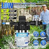 Vista 3 de Bomba de agua fresca para RV Elyaspedy 2025 mejorada 2088-554-144/2088-403-144, bomba de diafragma autocebante de 12V 3.5GPM, 45PSI, incluye