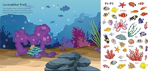 Miniatura 2 de Libro de calcomanías para niños de 2 a 6 años, calcomanías del reino del océano, 240 piezas, libros de calcomanías para niños, juguetes educativos