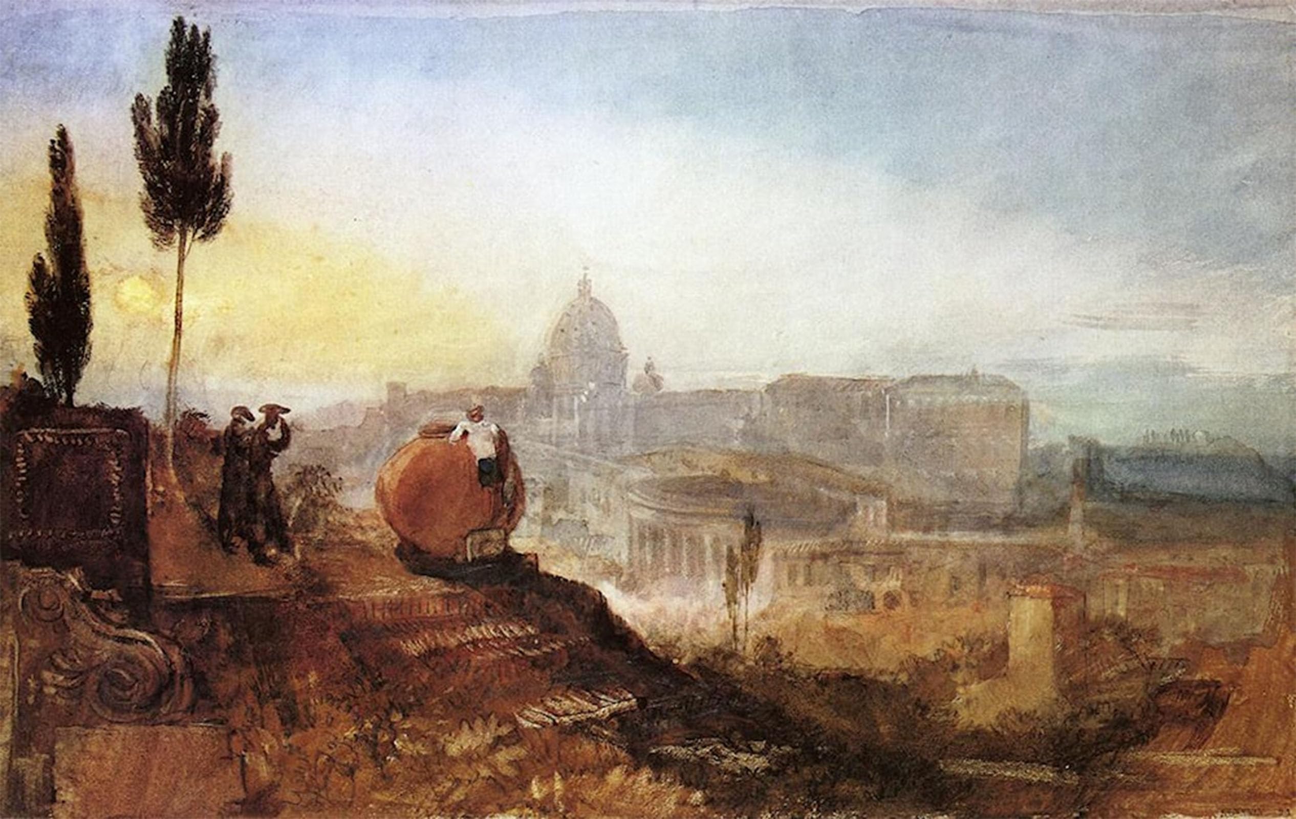SERENDIPITP Retro Picture Poster Wall Art Pictures Painting St. Peter's From the Villa Barberini by Mallord William Turner Wall Art Canvas Print for Wall Decor 60x90cm