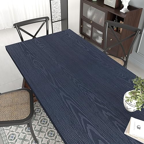 Miniatura 3 de VEELIKE Papel tapiz de madera azul marino, papel de contacto de madera texturizada, para armarios, encimeras, despegar y pegar, papel de contacto de