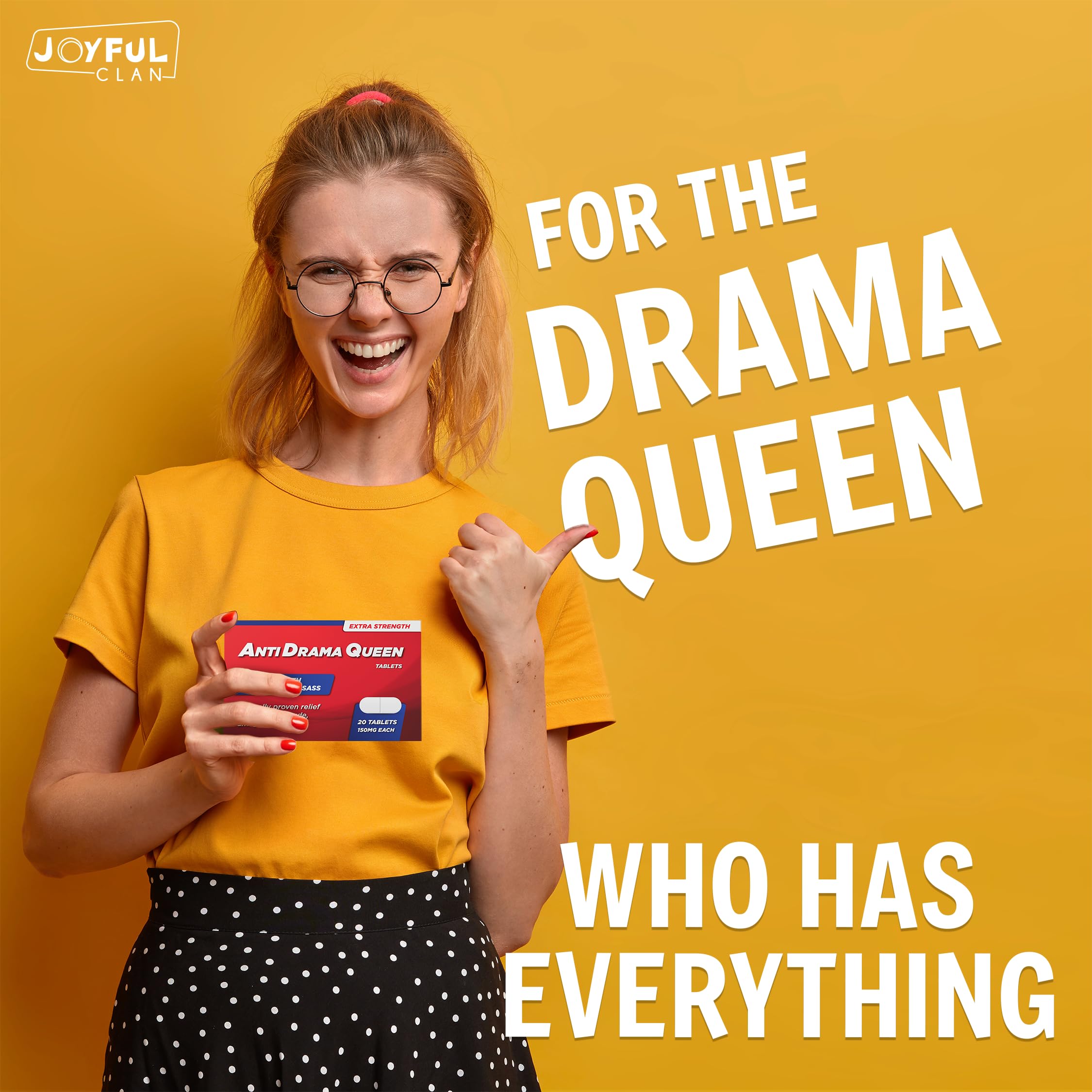 Anti Drama Queen Funny Gifts for Women or Teens, Jelly Bean Candy Prank Pill Box, Birthday Gift for Best Friend, Sister, Coworker, Teen Girl Gifts