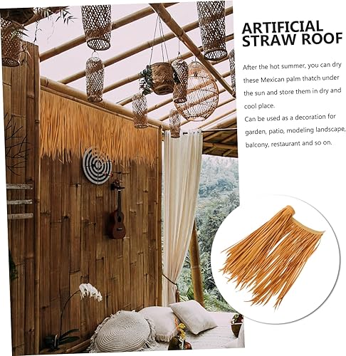 Miniatura 7 de Happyyami 13pcs DIY Mexican Straw Roof Synthetic Thatch Grass Roof Tiki Hut Thatch Mexican Straw Roof Thatch Simulation Thatch Cover Artificial