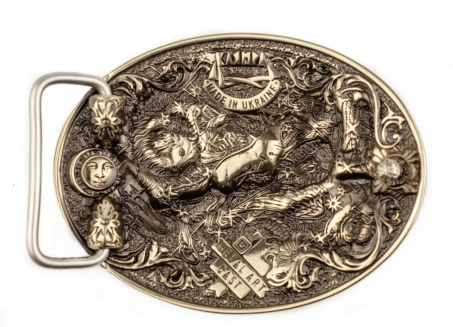 Pisces Zodiac Belt Buckle – Handmade Solid German Silver Astrological Horoscope Accessory for Men and Women
