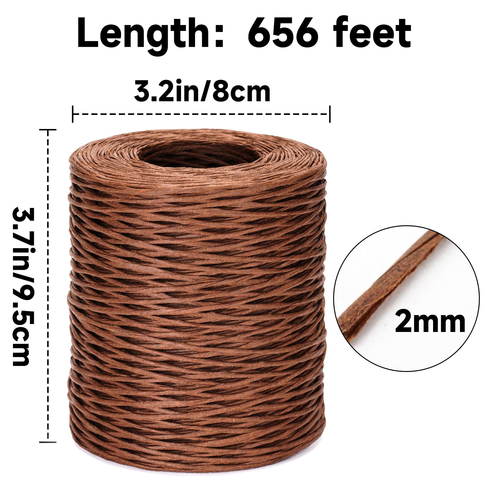 Floral Wire Craft Florist Wire 2 MM 656 Feet Floral Tape for DIY Craft, Flower Bouquets, Art Craft Projects, Gift Wrapping, Wreath(Brown)