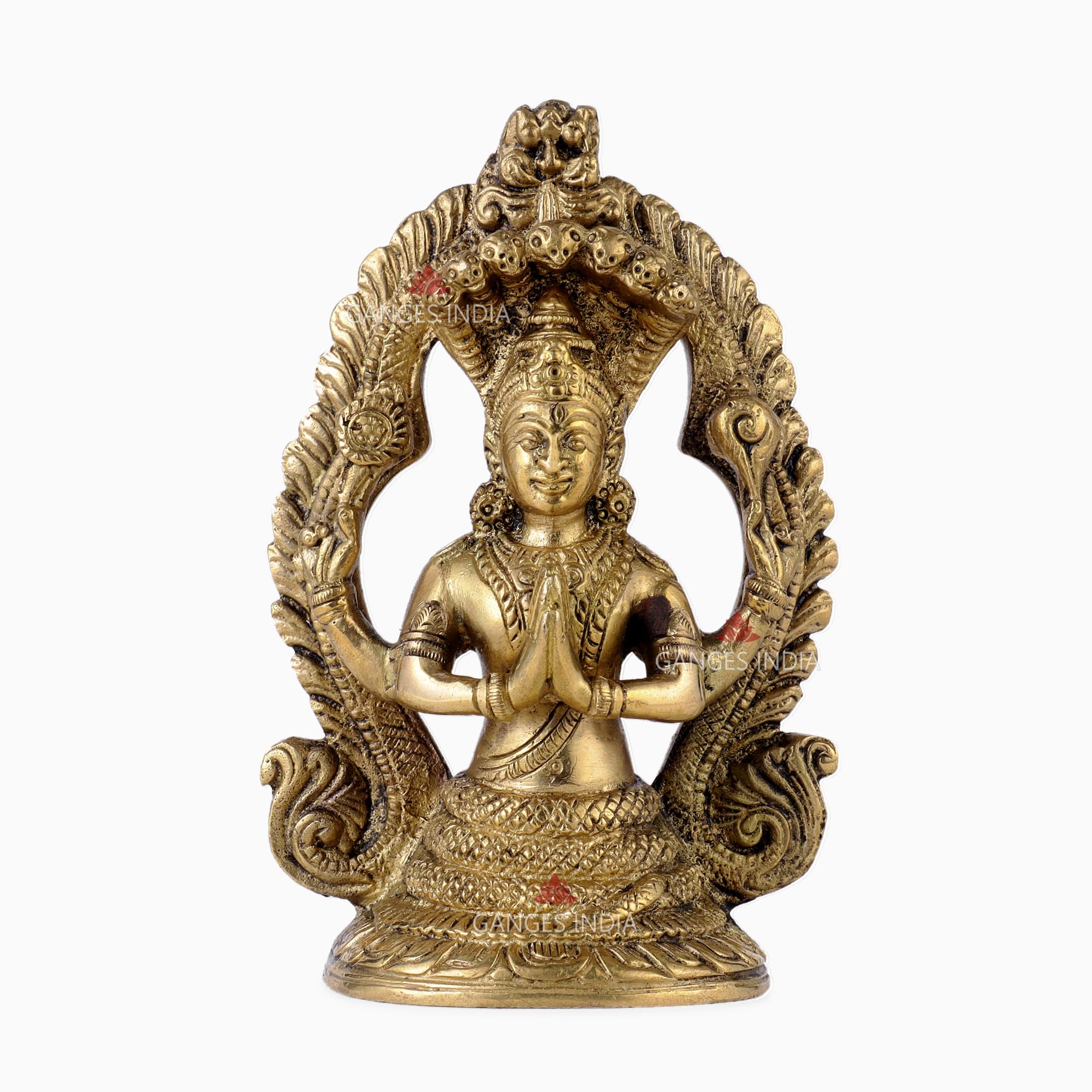 Statue Patanjali en laiton de 14 cm pour autel de yoga et deco hindoue