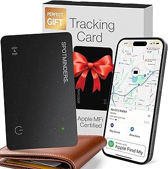 Wallet Tracker - Compatible with Apple Find My Tracking Card for Wallet - Airtag Card Black, GPS Wallets Rechargeable Waterproof 1.8mm iPhone Item Finder Smartcard for Luggage, Tags, Keys
