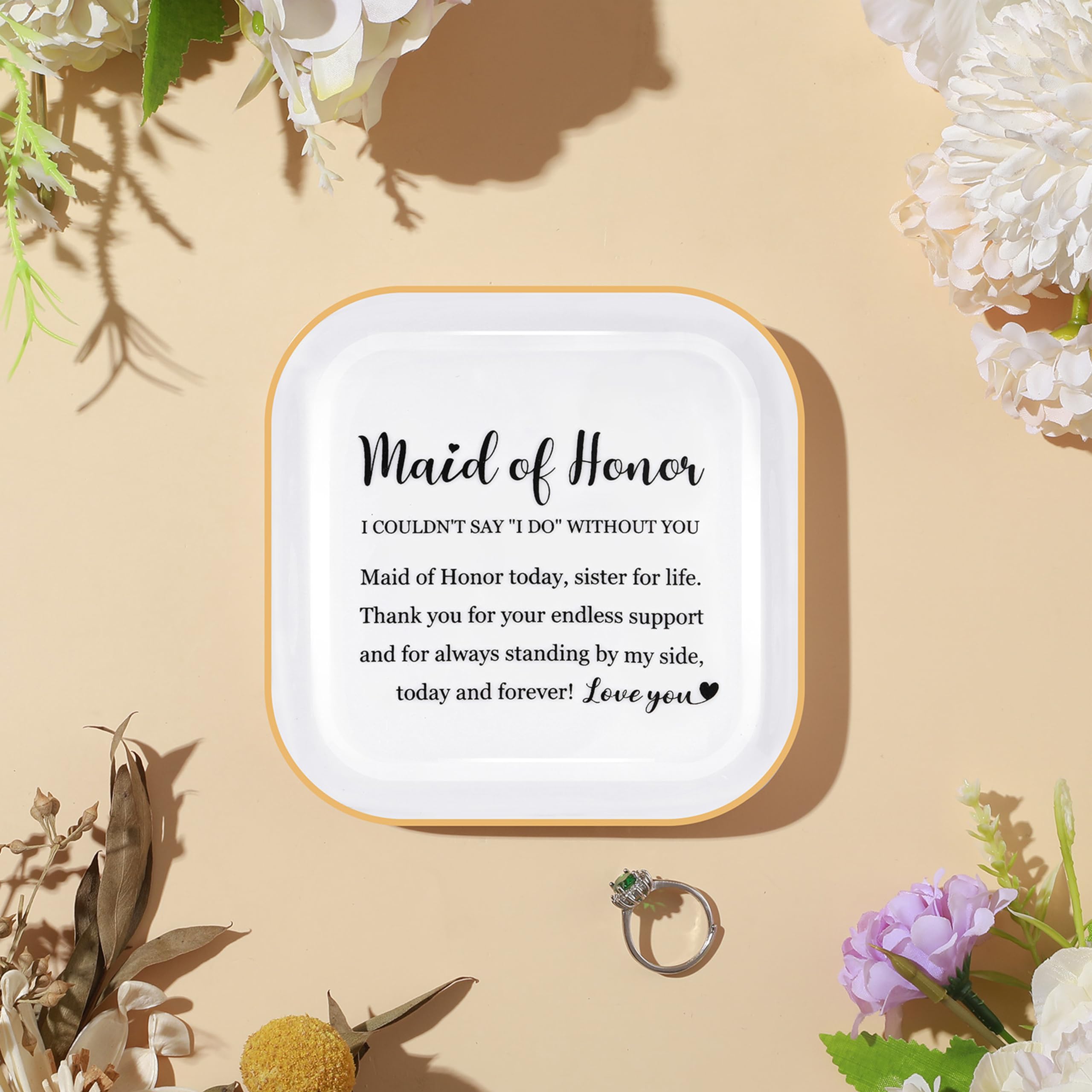 Titanape Bridesmaid and Maid of Honor Gifts - Trinket Dish for Wedding Bachelorette, Bridal Shower, and Proposal - Image 4