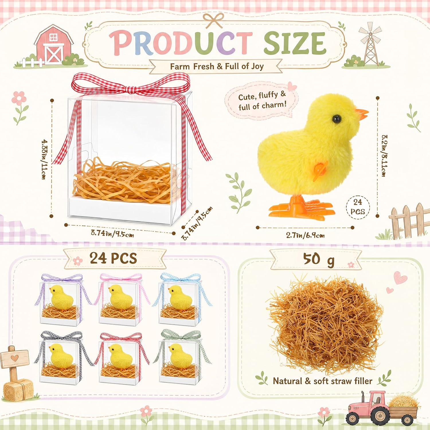 Nimbus Verse 48 Pcs 24 Adopt a Chick Party Favor 12 Wind up Chick Treat Box