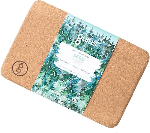 Gurus Bloque de yoga de corcho de semillas, bloque de corcho natural, bloque de yoga de corcho para apoyo y flexibilidad, respetuoso con el medio