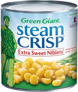 Green Giant SteamCrisp Extra Sweet Niblets Whole Kernel Corn, 11oz Cans (Pack of 12) - Peak Freshness, Non-GMO