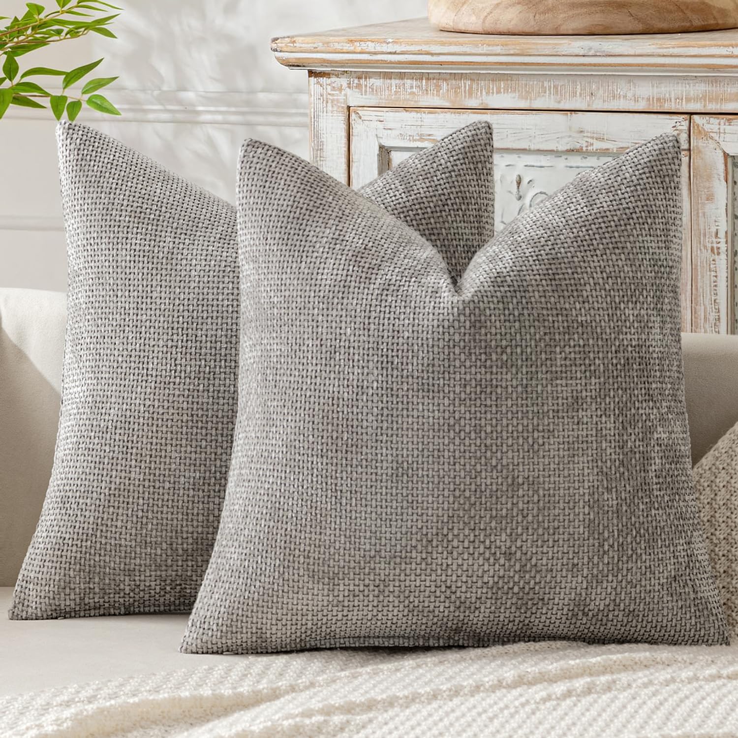 MIULEE Kissenbezug 2er Set Chenille Kissenbezüge Sofakissen Weiche Dekokissen Kissenhüllen mit Elegantem Design CouchKissen Zierkissen für Bett Sofa und Wohnzimmer