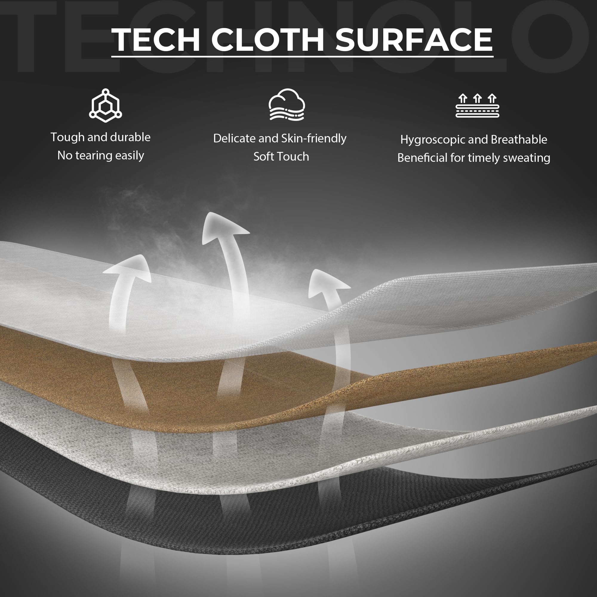 Dowinx Gaming Chair Tech Fabric with Pocket Spring Cushion, Ergonomic Computer Chair with Massage Lumbar Support and Footrest, Comfortable Reclining Game Office Chair 300lbs for Adult and Teen, Black