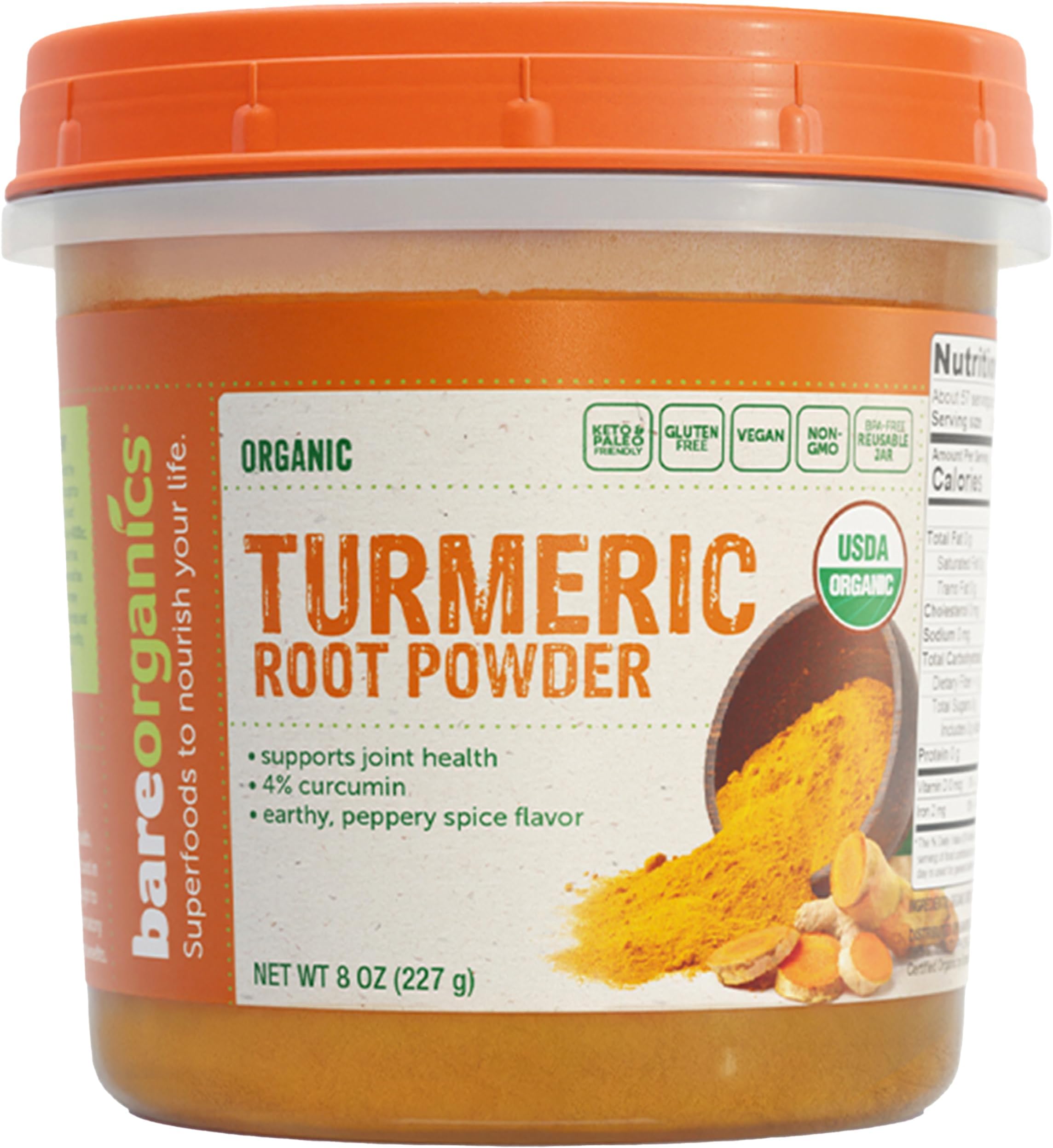 Turmeric Root Powder Superfood, Dietary Supplement, 8 Oz