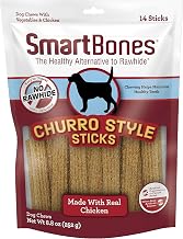 SmartBones Churro-Style Sticks 14 Count, Made with Real Chicken, Rawhide-Free Chews for Dogs