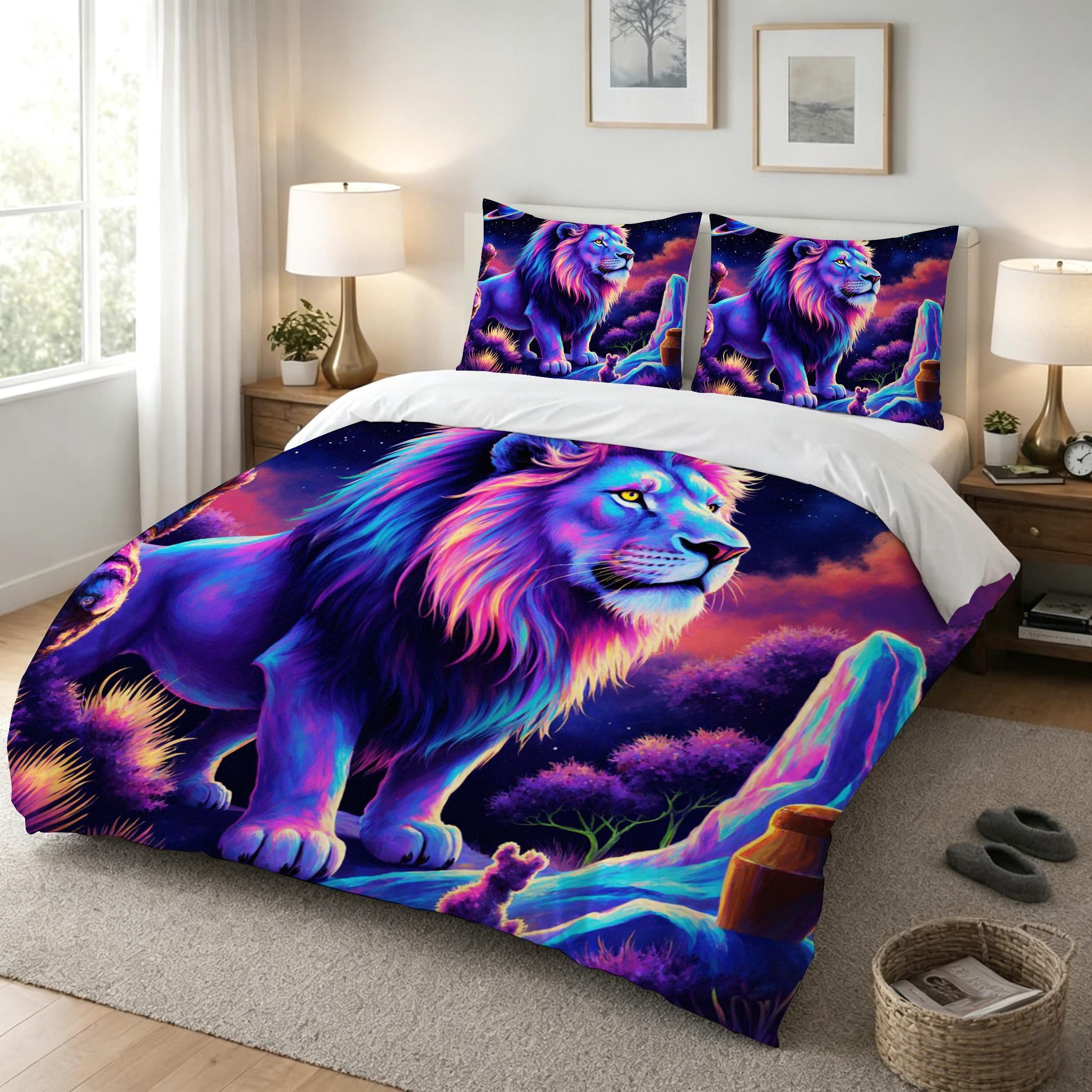 Funda Nórdica Cama 180, 240x260 cm León Morado, AQ2358