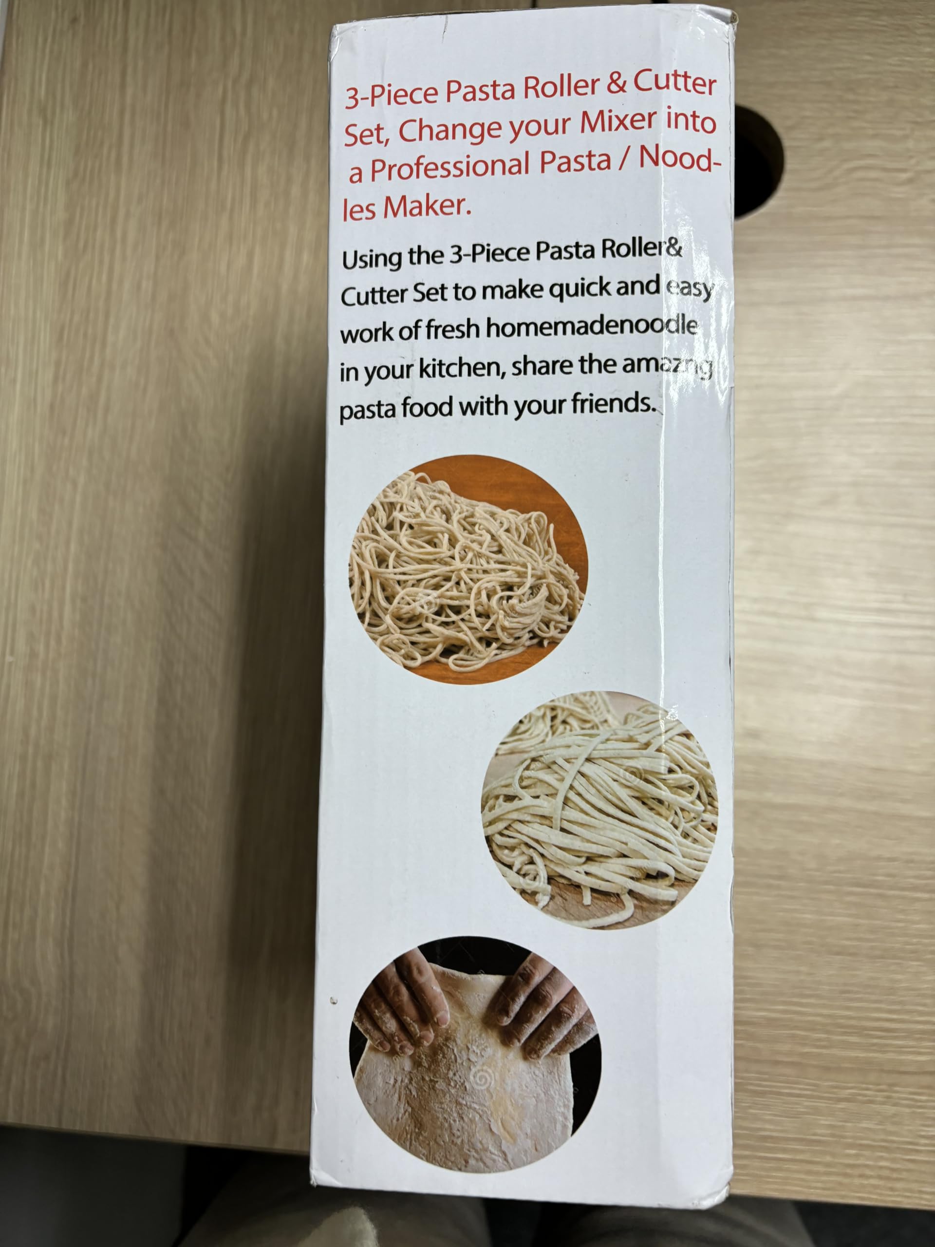 Nudelaufsatz für Kenwood Standmixer, inklusive Nudelblattwalze Spaghettischneider und Fettuccinischneider Nudelmaschine mit 8 Drehknopf zur Einstellung, für Kenwood Pasta Maker Zubehör