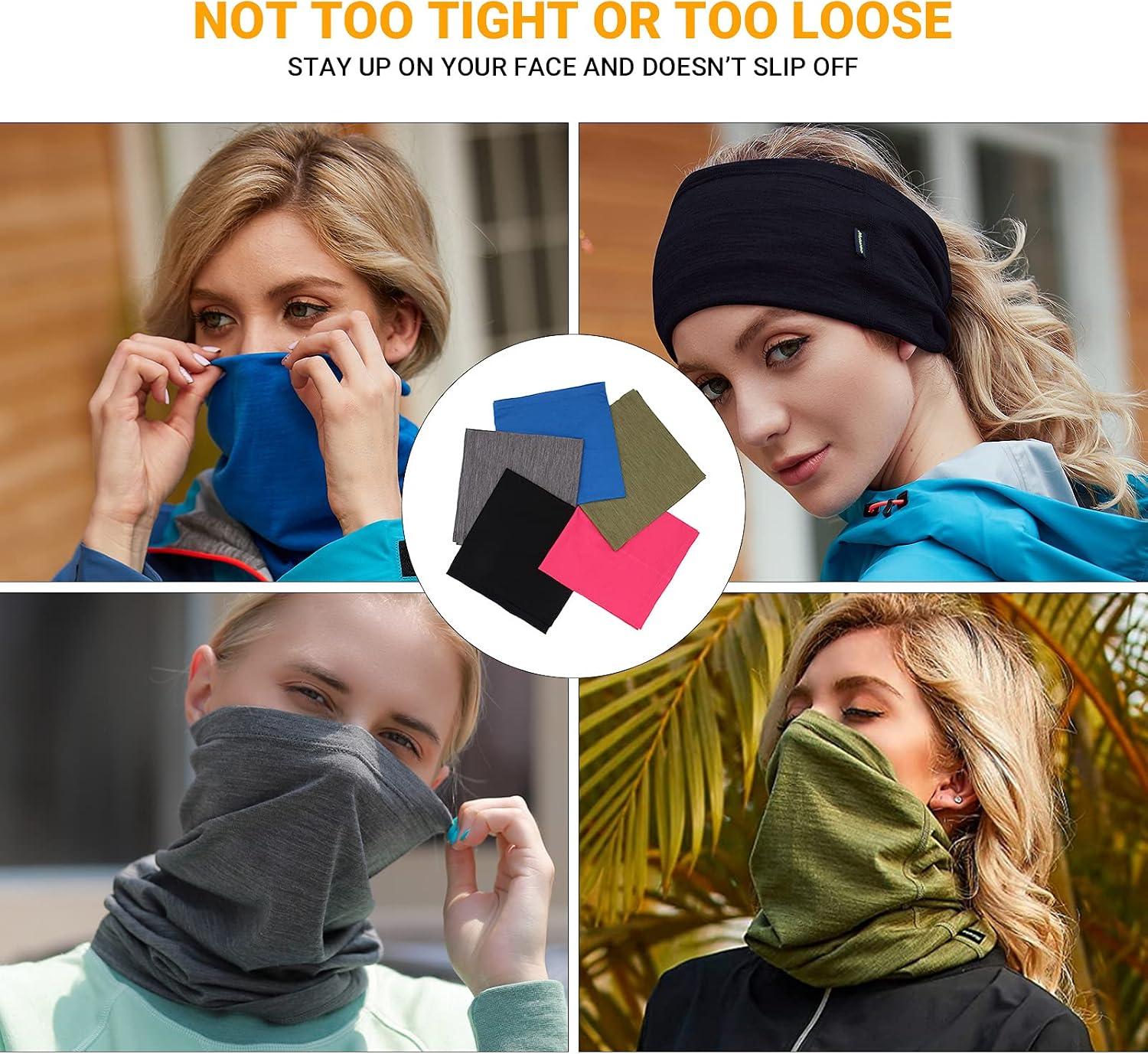 METARINO unisex-adult 100% Wool Neck Gaiter Mask-dust Sun Protection Headwear Headband Face Scarf Cover Mask