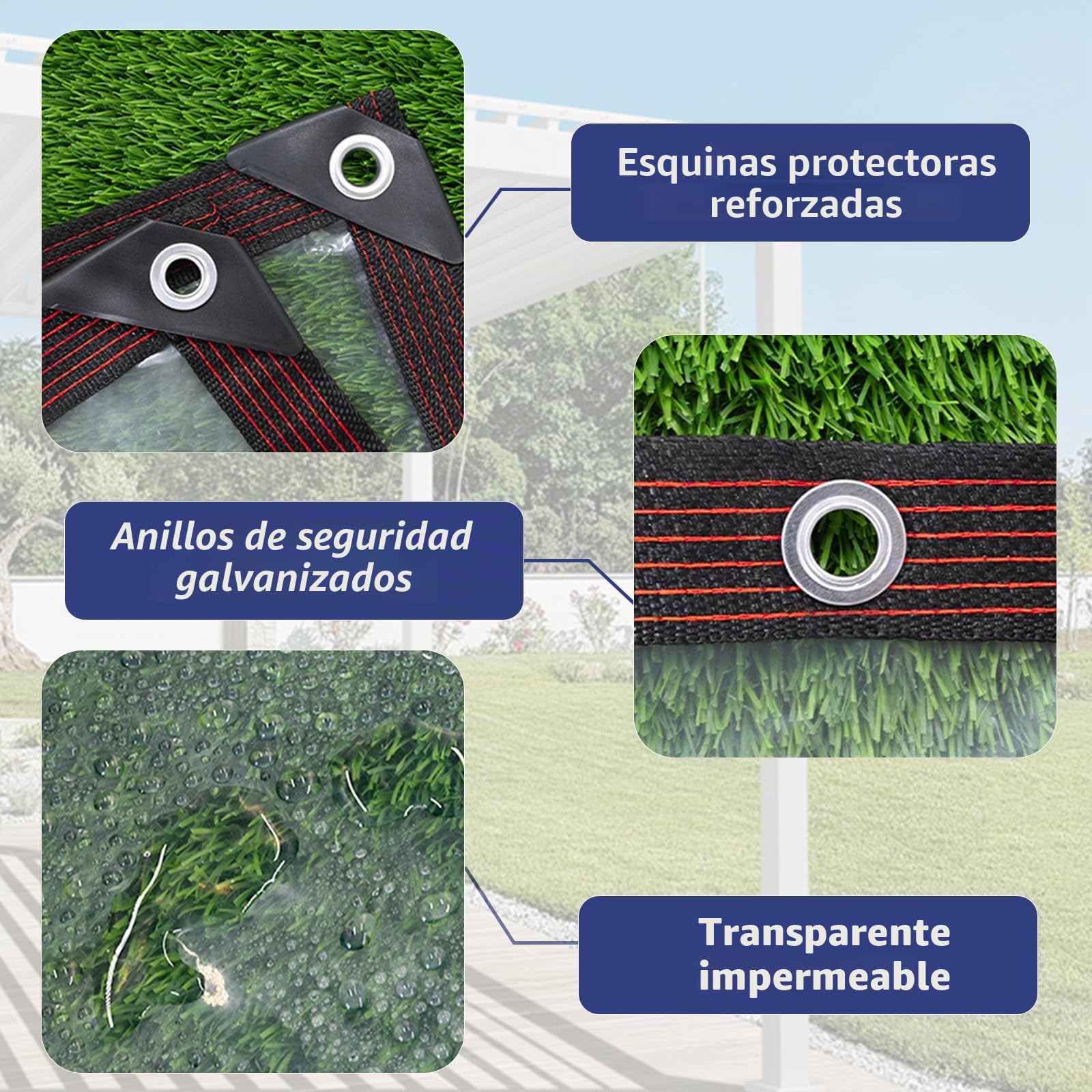 Lona Transparente e Impermeable, Transparente, con Ojales, Resistente a la Intemperie, Plegable, para Exteriores
