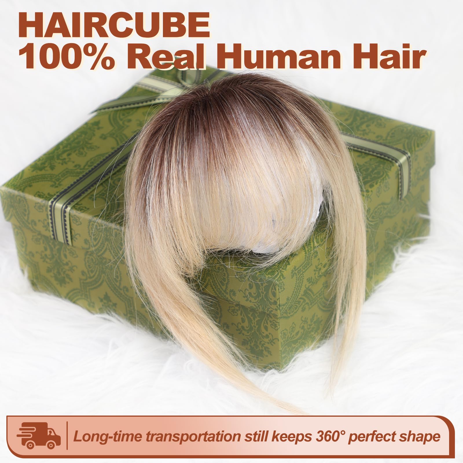 Flequillo con clip, extensiones de cabello humano 100% real, extensiones de cabello con clip, extensiones de cabello falso para mujer con sienes, 3 clips de seguridad en flecos completos 4
