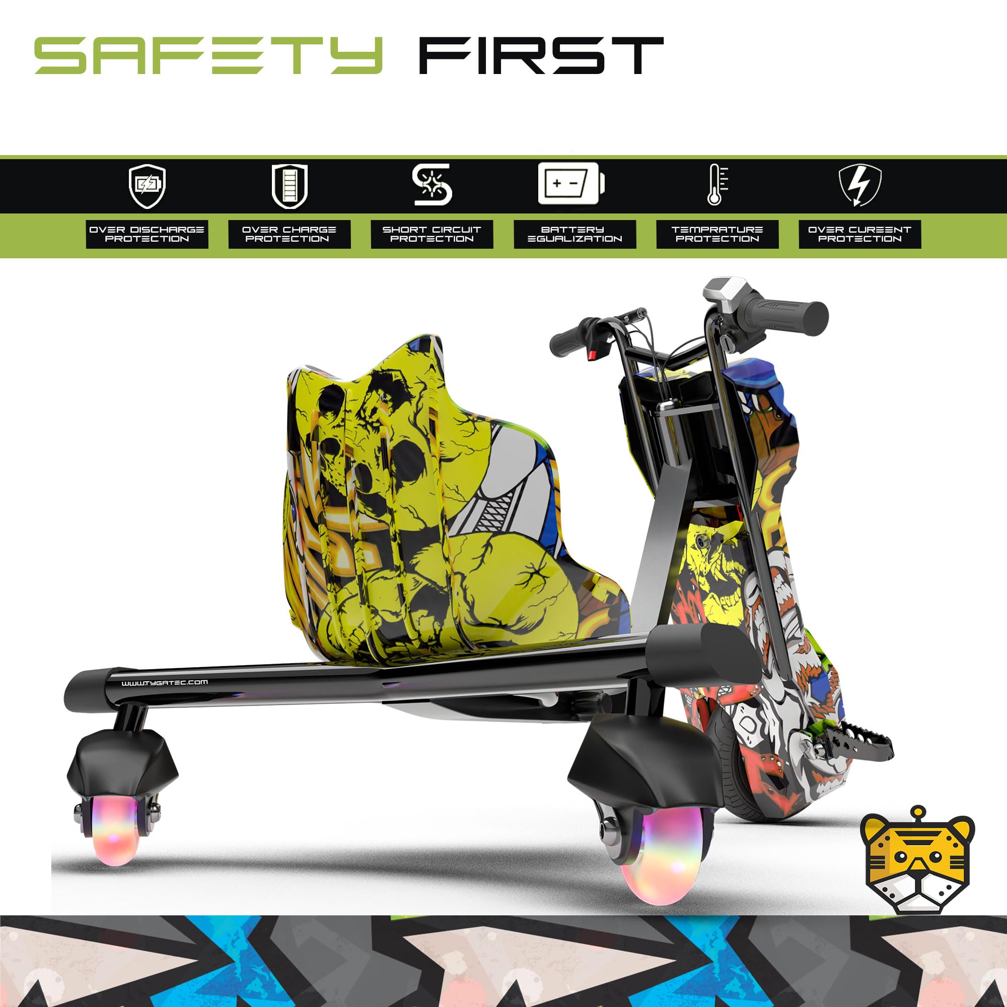 Buy Tygatec Spin Drifter with led Lights and Bluetooth , Front