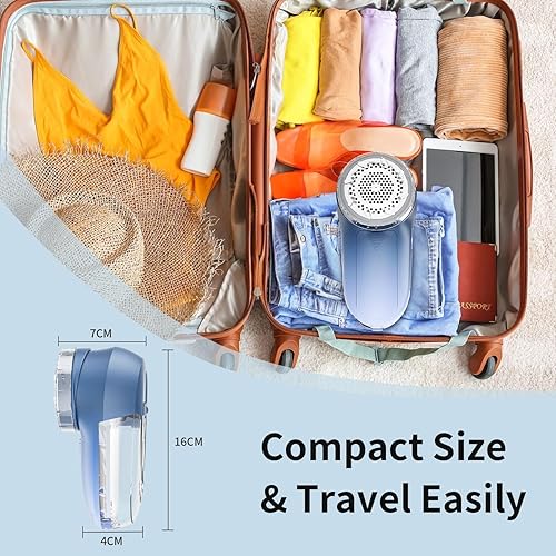 Miniatura 6 de Afeitadora de tela y removedor de pelusas, removedor de pelusa eléctrico, adaptador de CA o afeitadora de suéter a pilas, 3 alturas de afeitado,