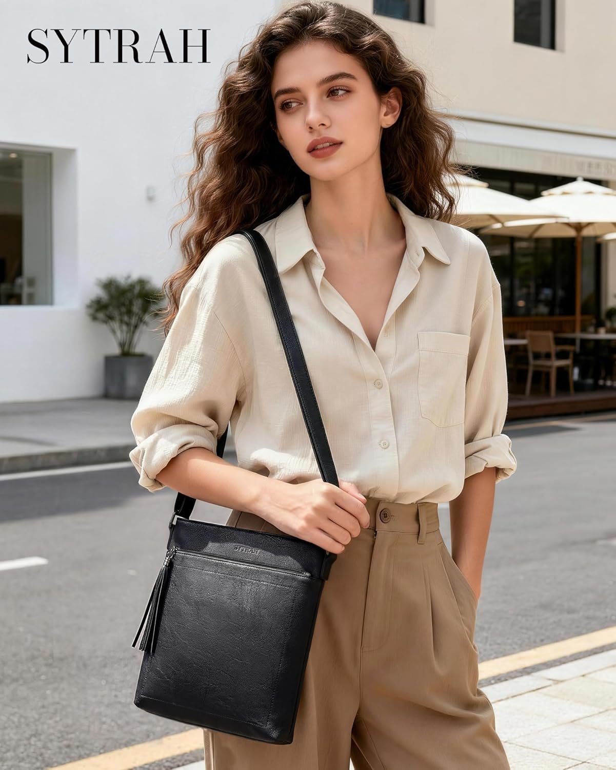 Crossbody Purses for Women, Premium Vagan Leather Crossbody Bag, Adjustable Strap Lightweight Shoulder Bag with Tassel - Image 3