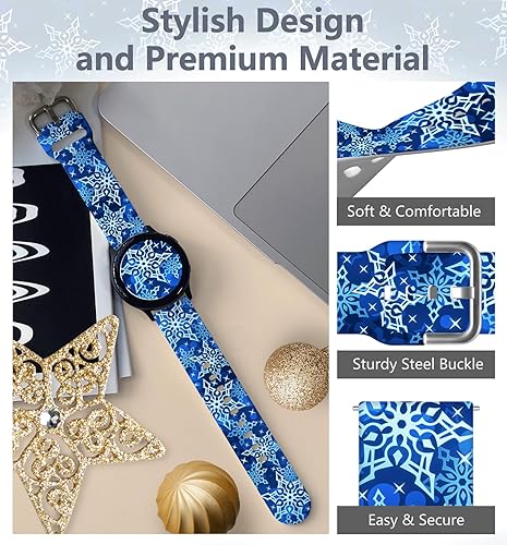 Vista 65 de Correas de reloj navideñas compatibles con Samsung Galaxy Watch de 1.575 pulgadas, 1.732 pulgadas, 0.787 pulgadas, correa de silicona de repuesto