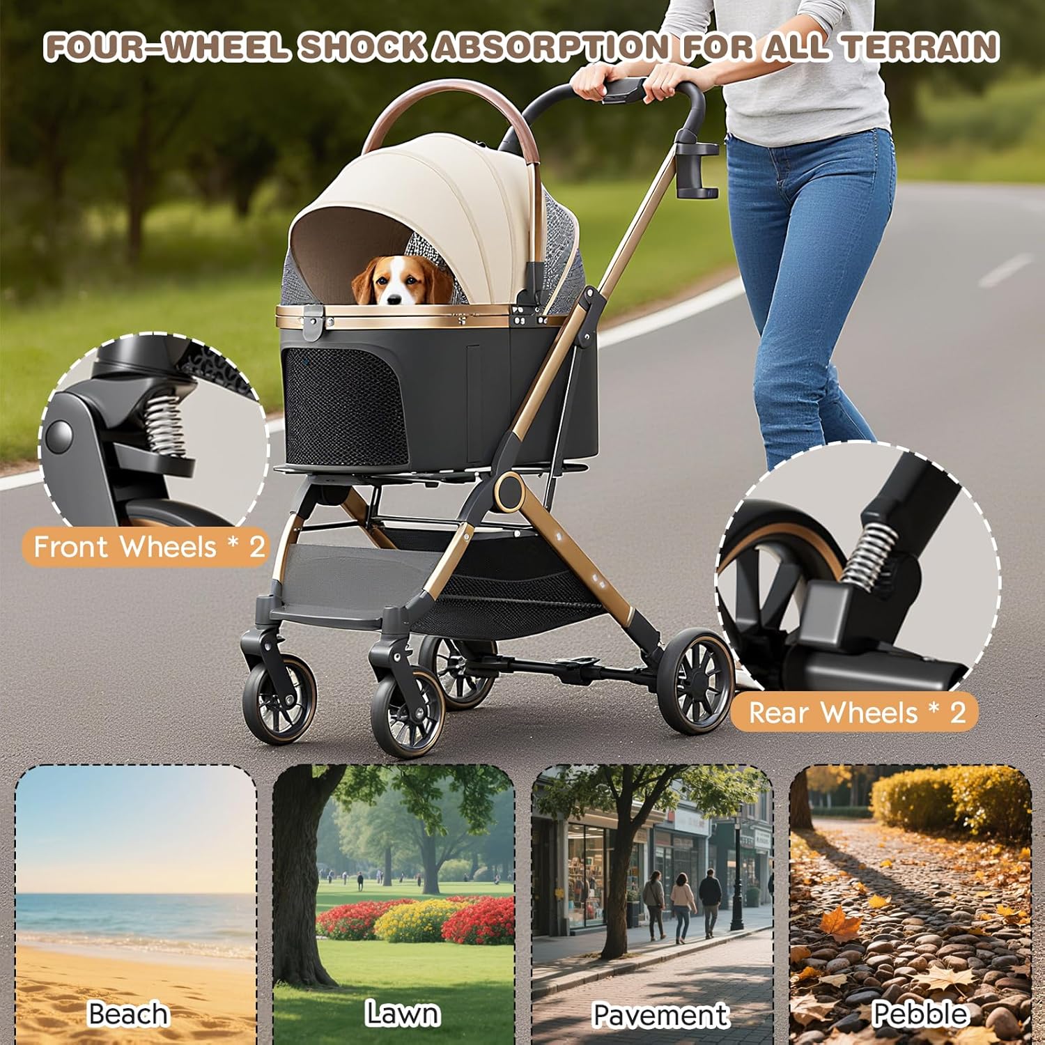Unleash Adventure: The Ultimate 3-in-1 Pet Stroller for Travelling with Your Furry Friends!