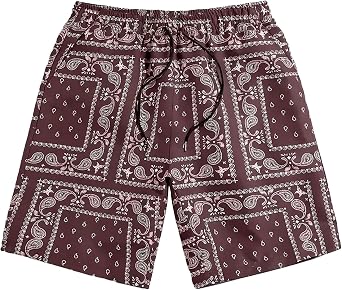 MECH-ENG Mens Paisley Shorts Workout Boxing Running Shorts Bandana Boho Lightweight Drawstring