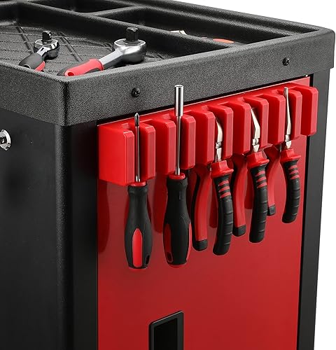 Miniatura 6 de EMENTOL Alicates magnéticos rojos, organizador de herramientas, 10 organizadores de alicates, organizadores modulares de destornilladores