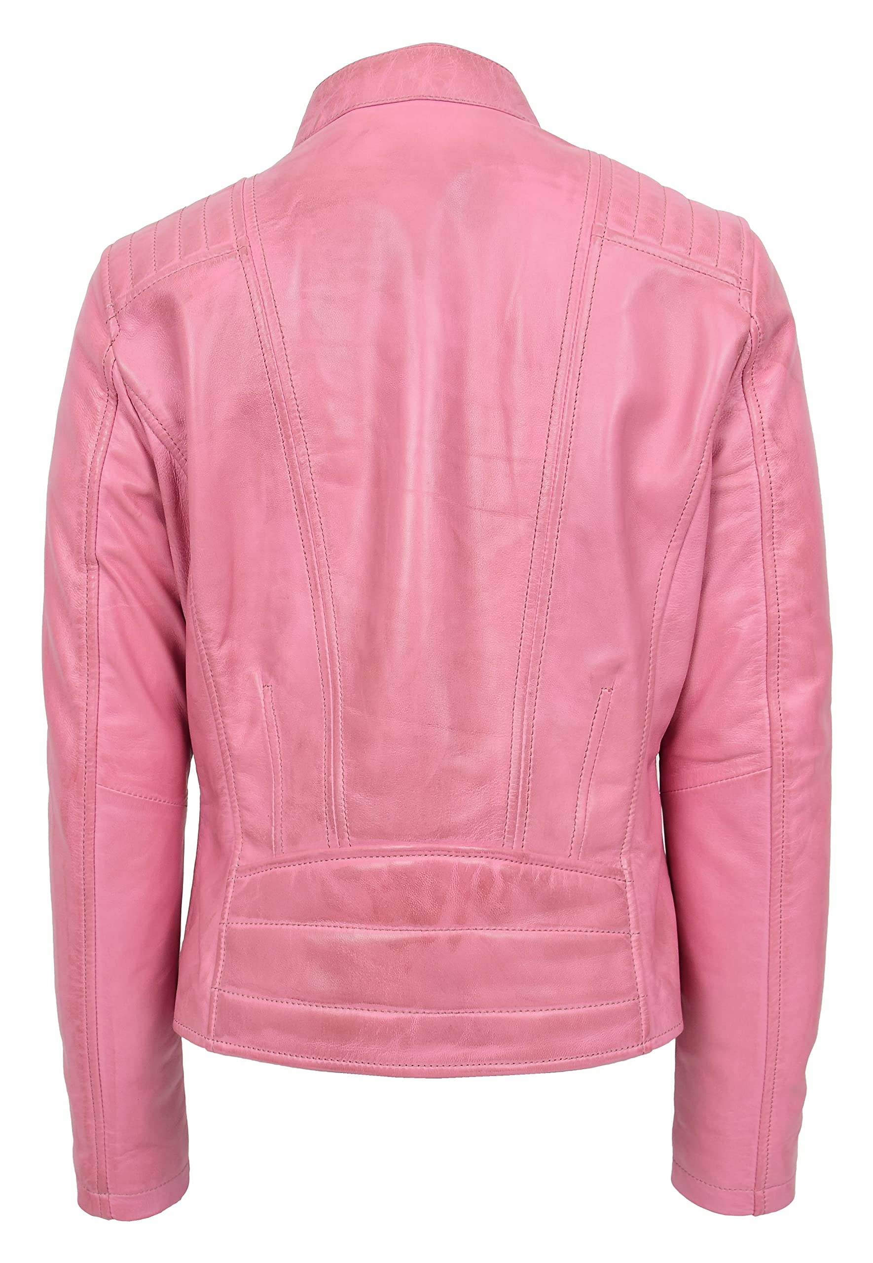 Sophia Veste de motard classique en cuir véritable pour femme