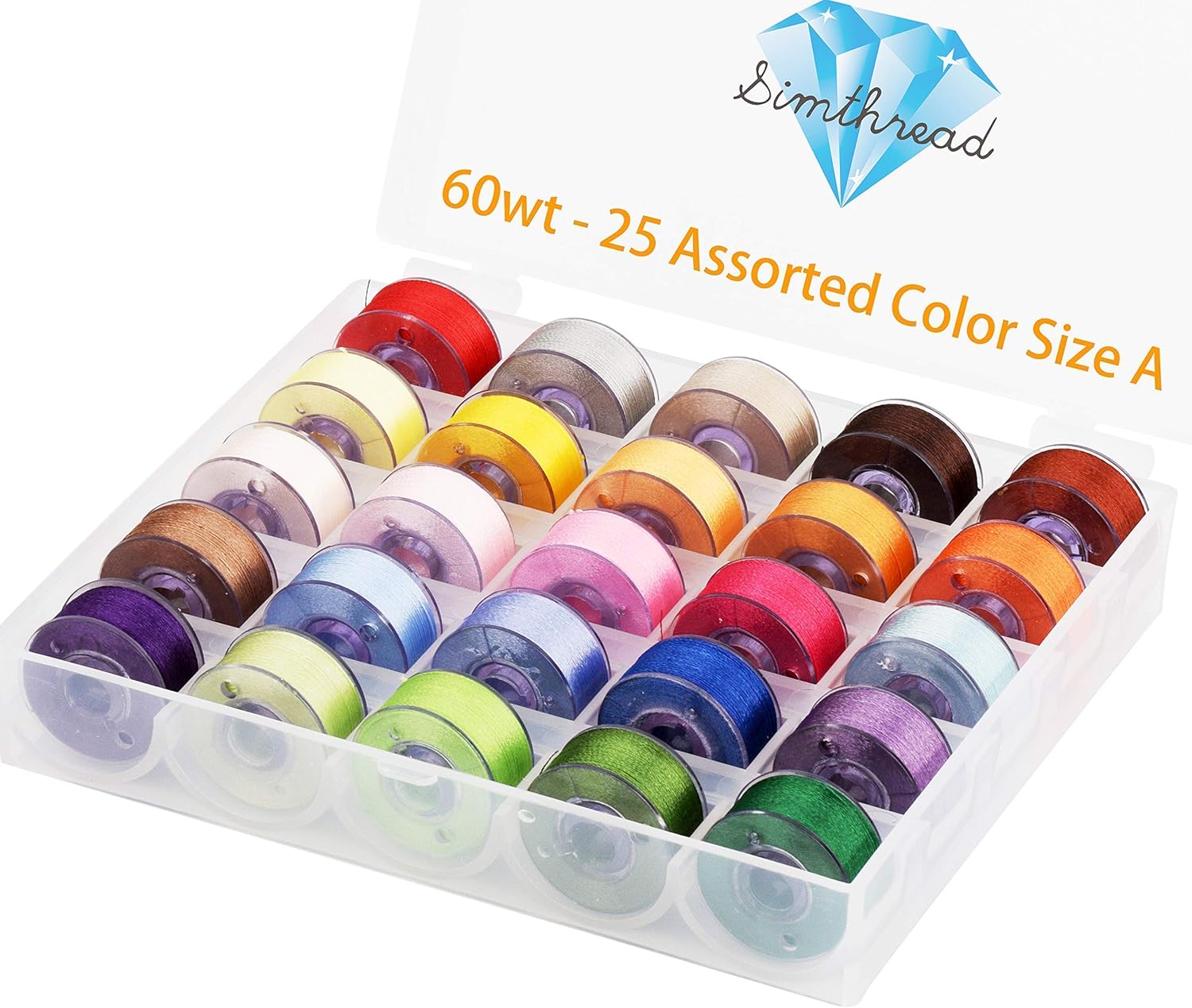 Simthread Embroidery Thread Essential Pack Bundle | Brother 40 Colors Kit & Assorted Prewound Bobbins