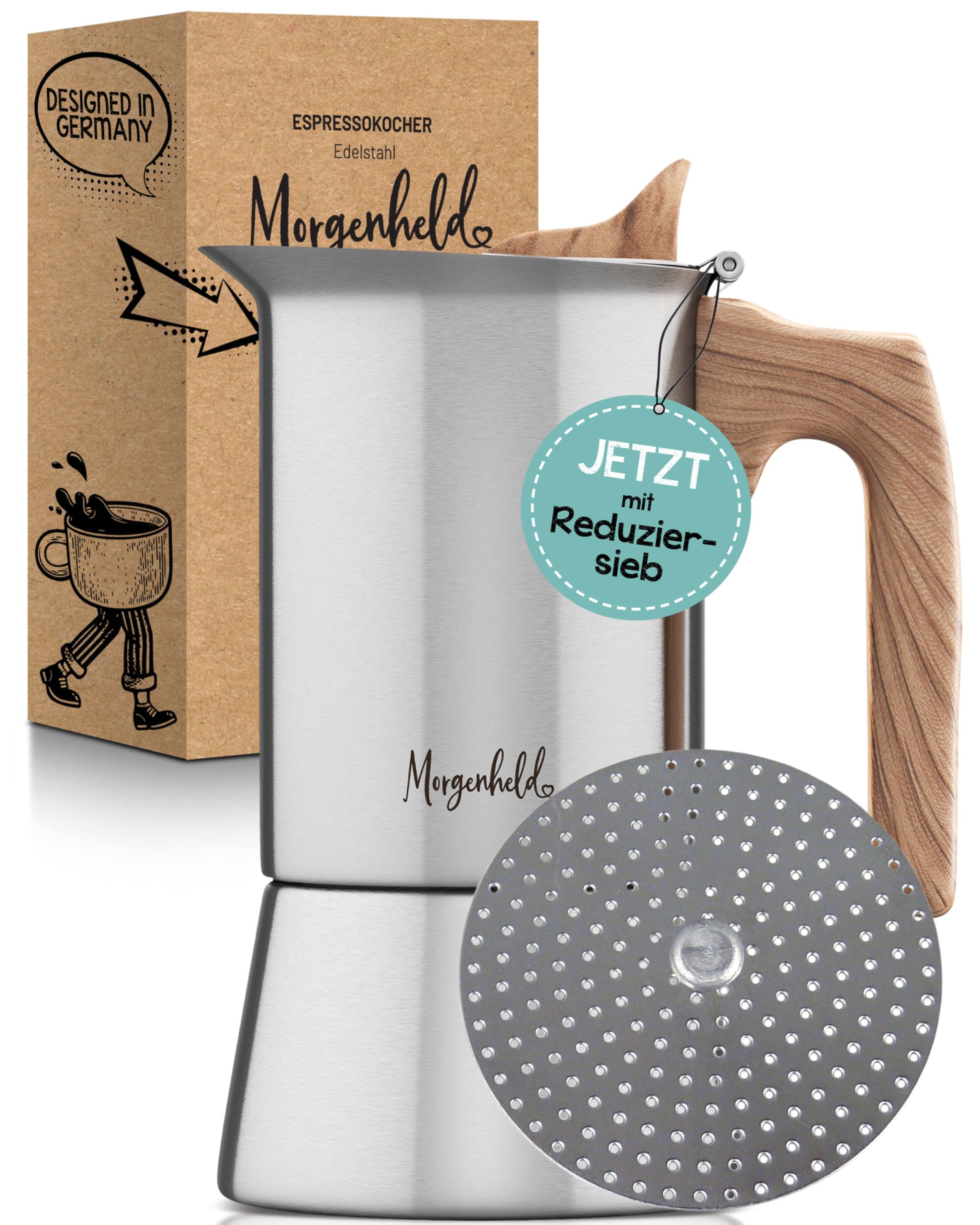 Morgenheld Kawiarka indukcyjna 300 ml – zaparzacz do espresso, 6 filiżanek