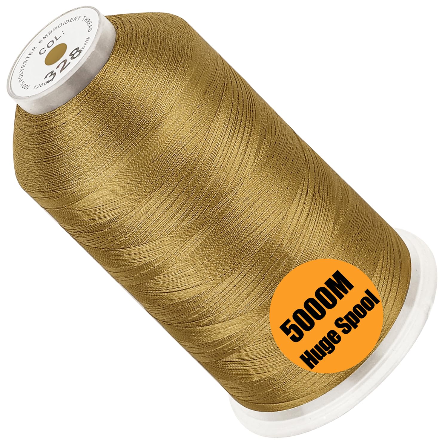 New brothread 5000M Huge Spool Embroidery Machine Thread -Brass