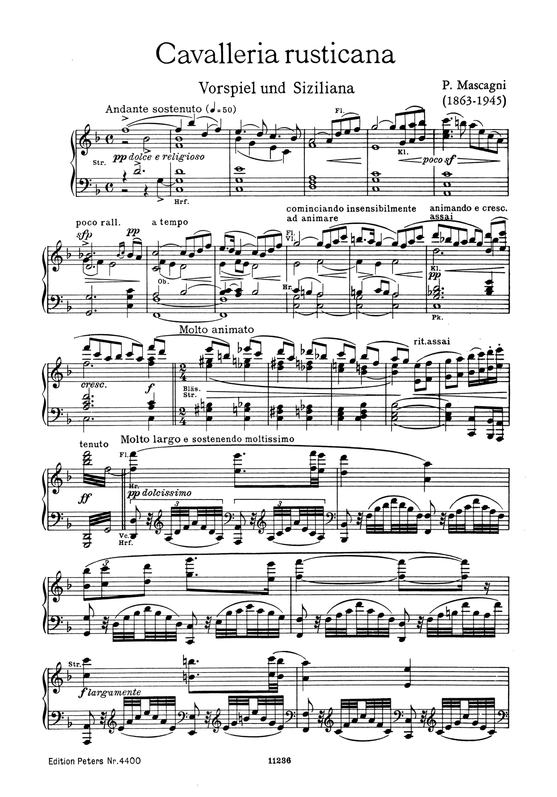 Cavalleria Rusticana: (Soldan) (Edition Peters)