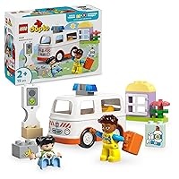 LEGO DUPLO Ambulanza e Autista - Gioco Didattico per Bambini e Bambine da 2 Anni in su