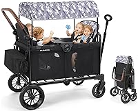 Vista 1 de ELEMARA Cochecito Wagon de 4 Asientos, Cochecito Wagon Premium para 4 Niños, Wagon Plegable Todo Terreno para Niños con Toldo, Manijas Ajustables