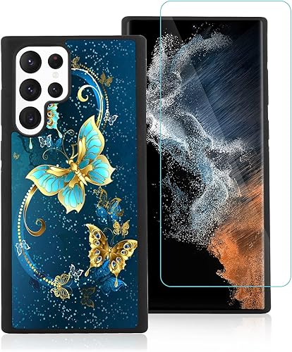 OOK Funda compatible con Samsung Galaxy S23 Ultra, protector de pantalla integrado, antideslizante, a prueba de golpes, para Samsung Galaxy S23