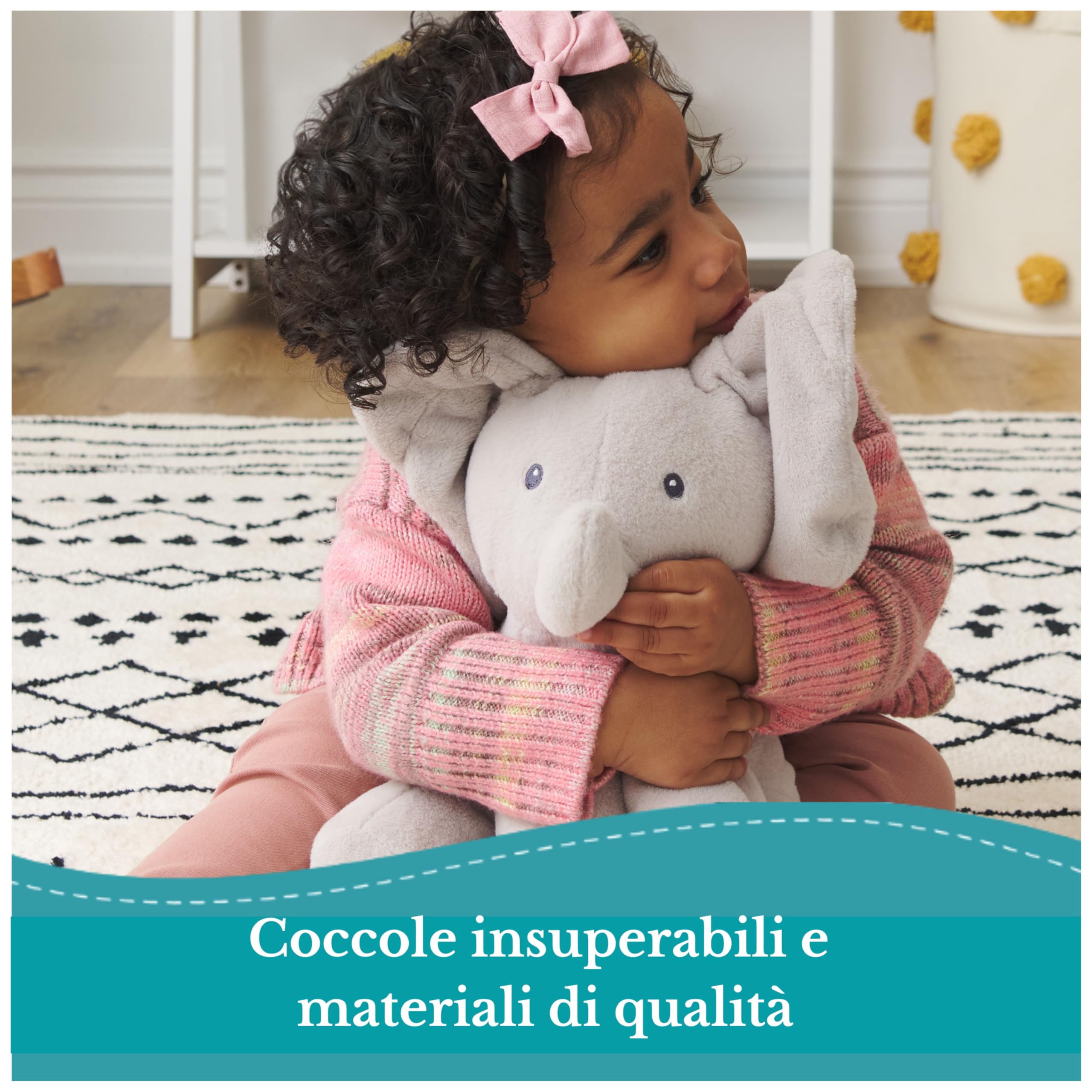 GUND Flappy Elefantino Peluche Interattivo, Canta e Parla in Italiano, Muove le Orecchie, Peluche di 30.5 cm, Peluche per Bambini, 10+ Mesi
