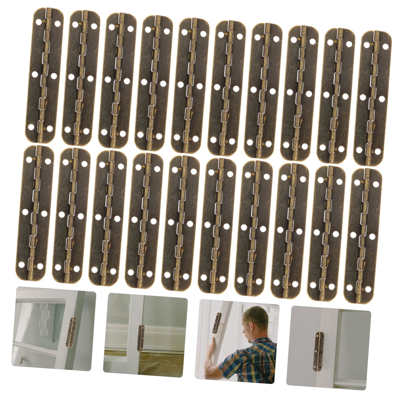 PartyKindom Set of Piano Hinges Long Hinge for Cabinet 150mm Heavy Duty 180 Degree Steel Flush Mount DIY