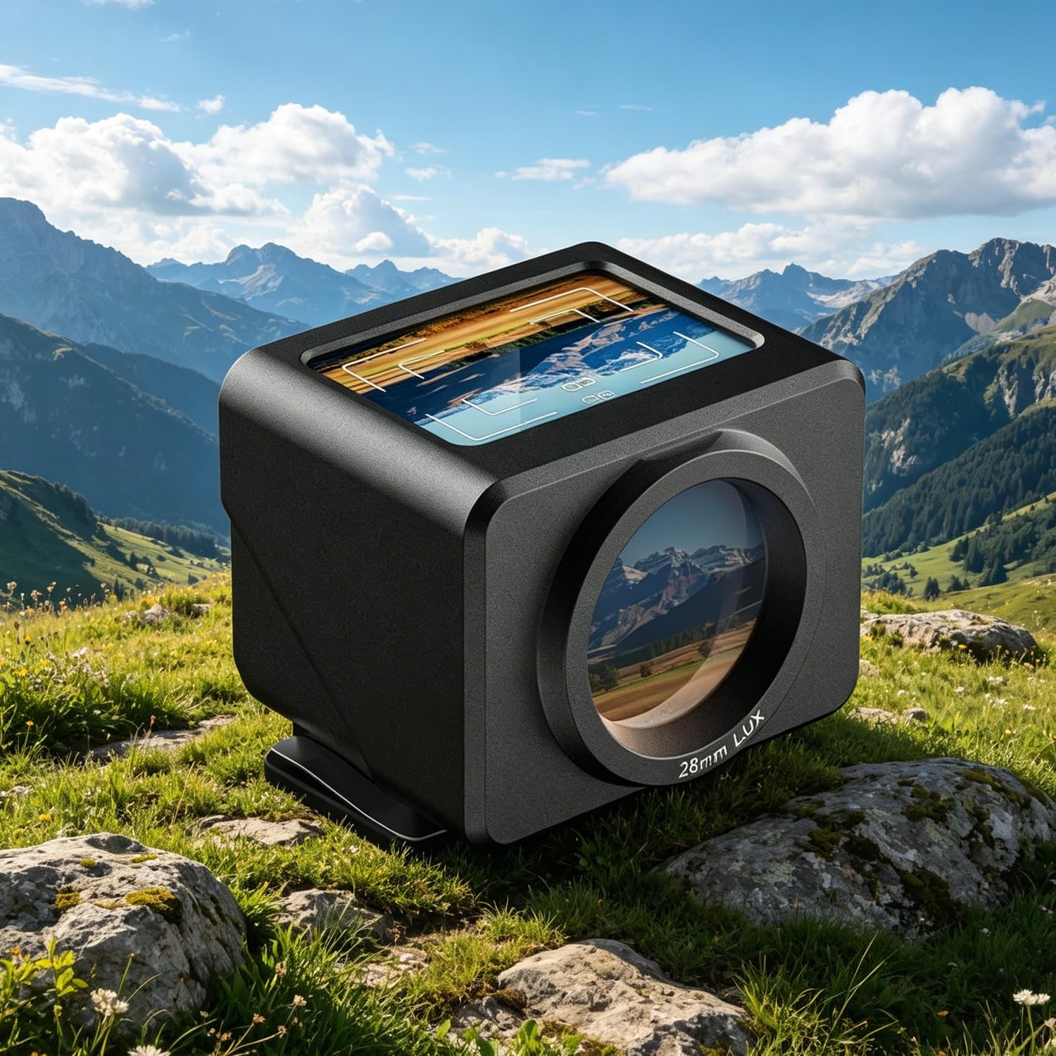 Optischer Sucher auf Hüfthöhe, externer optischer Sucher für Kameras, verstellbare Blitzschuh-Schnittstelle, mit abnehmbarer Gegenlichtblende, für universelle Kompatibilität mit Digital- und Filmkamer
