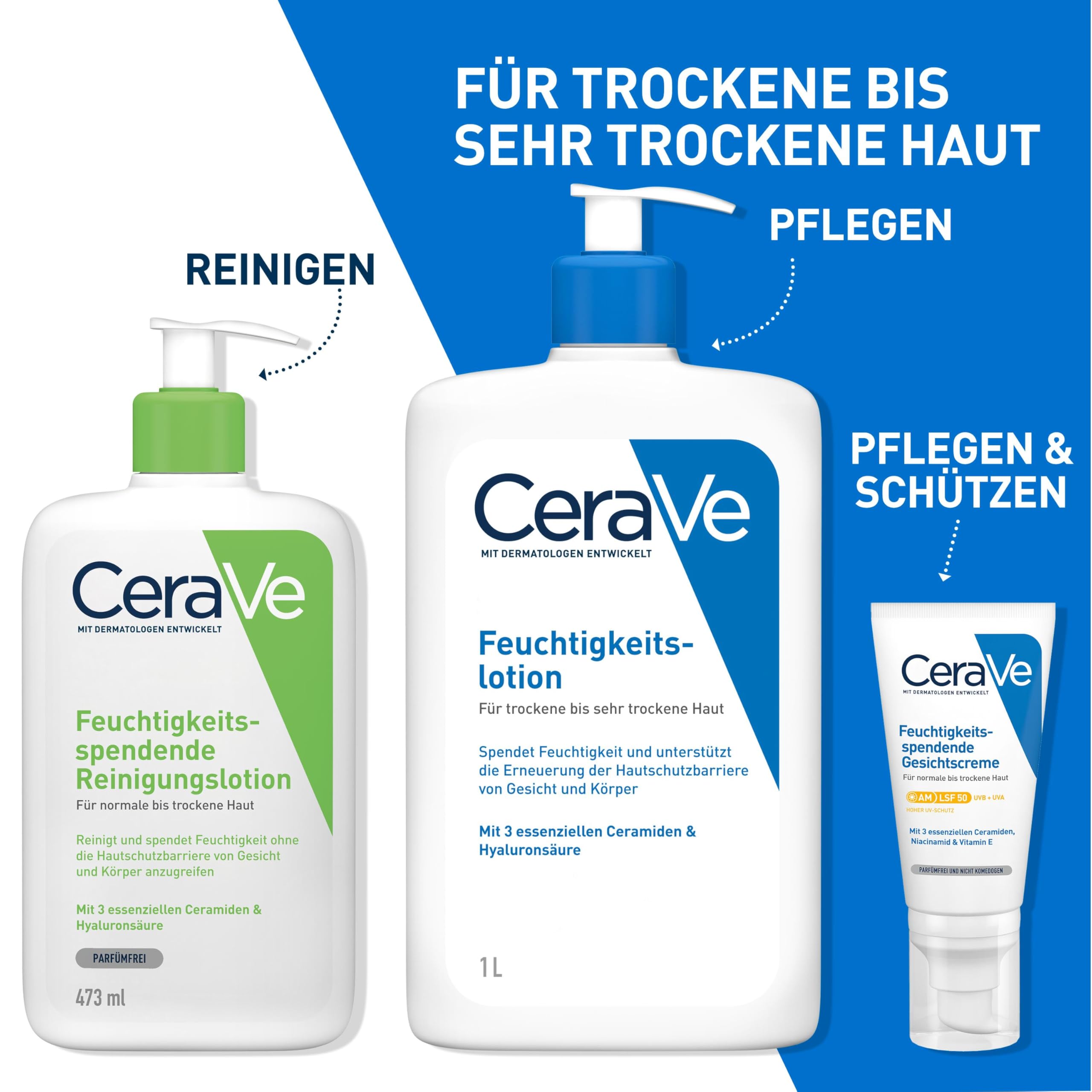 CeraVe Feuchtigkeitslotion für trockene bis sehr trockene Haut