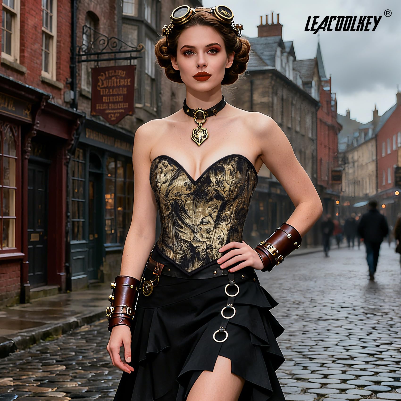 LEACOOLKEY Corsetto da donna a tutto il seno, corsetto classico