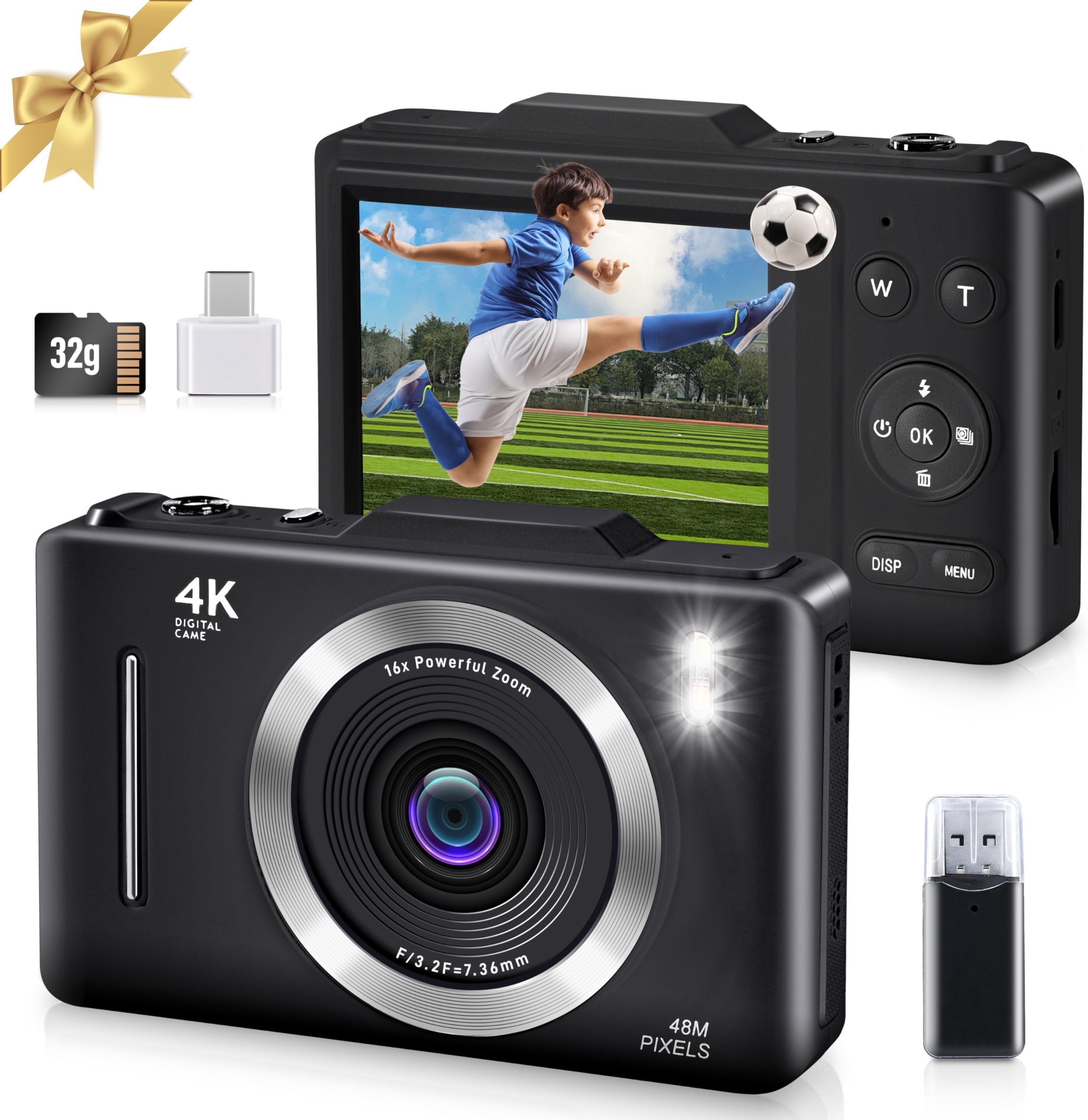 Digital Camera, FHD 1080P Kids Camera Digital with 16x