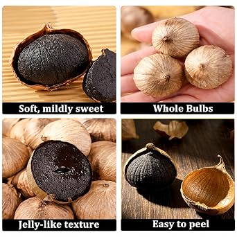 Pickled Aged Black Garlic Ajo Negro Whole in a Jar (150g/5.29 Ounce)