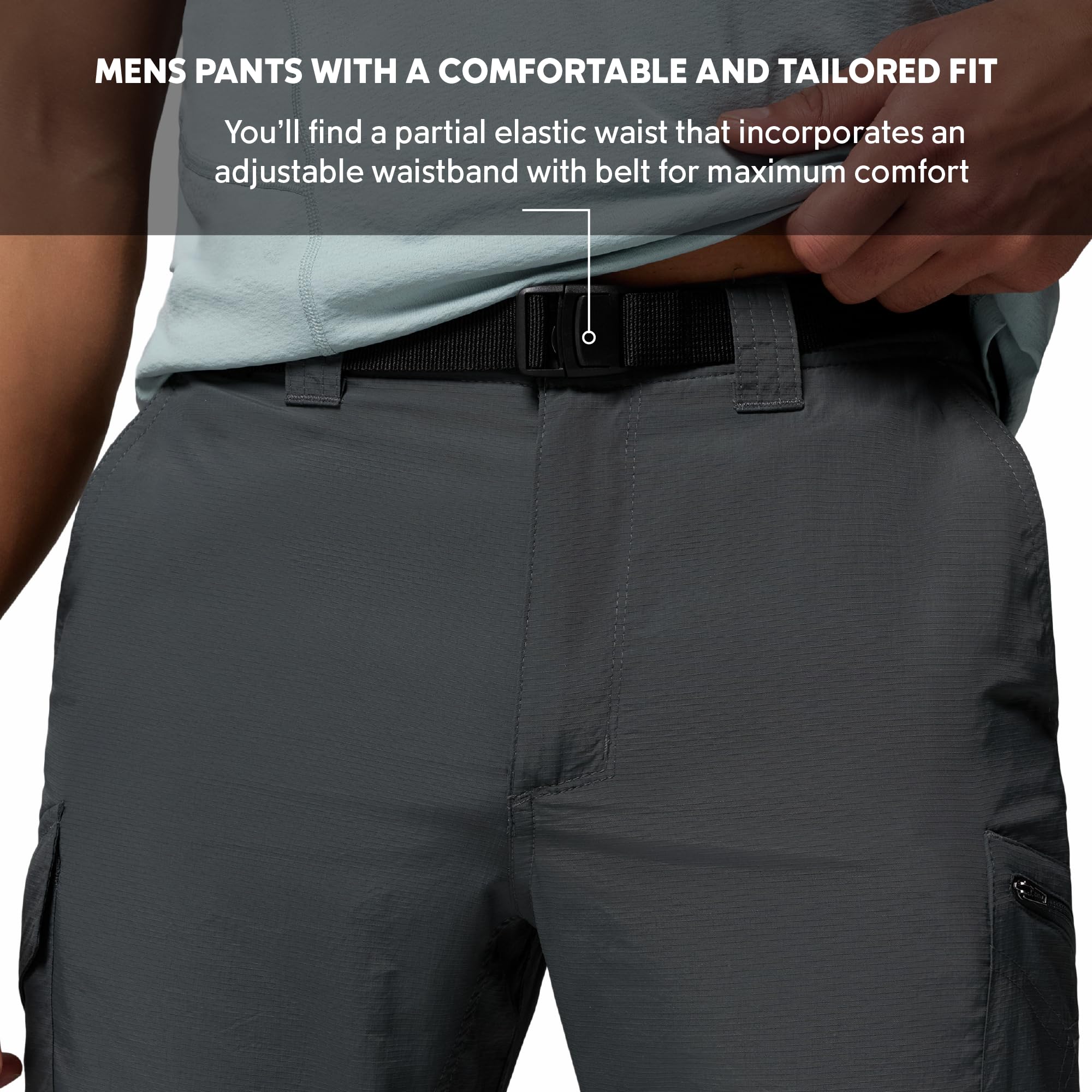 Columbia Silver Ridge Pantalon Convertible Homme Grill FR: L (Taille Fabricant: W34/L32)