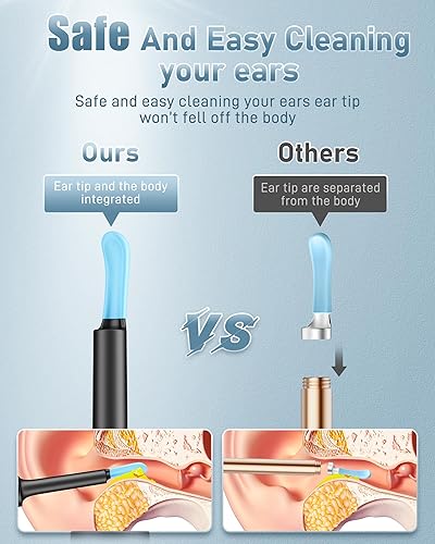 Miniatura 7 de Kit de eliminación de cera de oído, kit de eliminación de cera con 8 piezas, kit de limpieza de oídos con 6 púas de oído, otoscopio limpiador de
