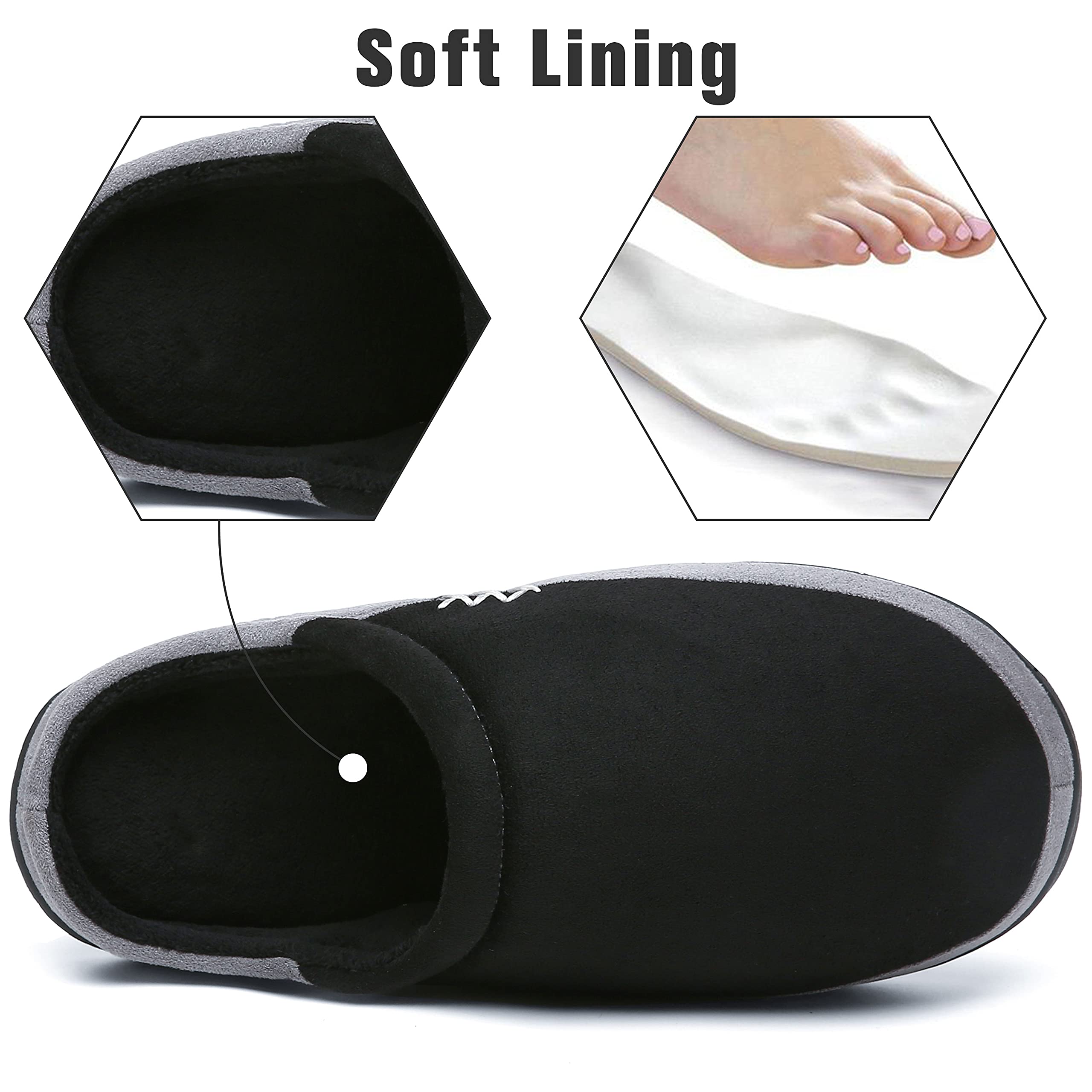 Mishansha Pantofole in Memory Foam per Uomo Donna Antiscivolo Ciabatte Invernali Taglia 36-49 EU