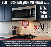 Vista 3 de Air Filter Factory Repuesto para Frigidaire FGMV174KFA - Filtro de ventilación de aluminio para horno microondas de 12 capas, 5.88 x 7.88 x 0.12